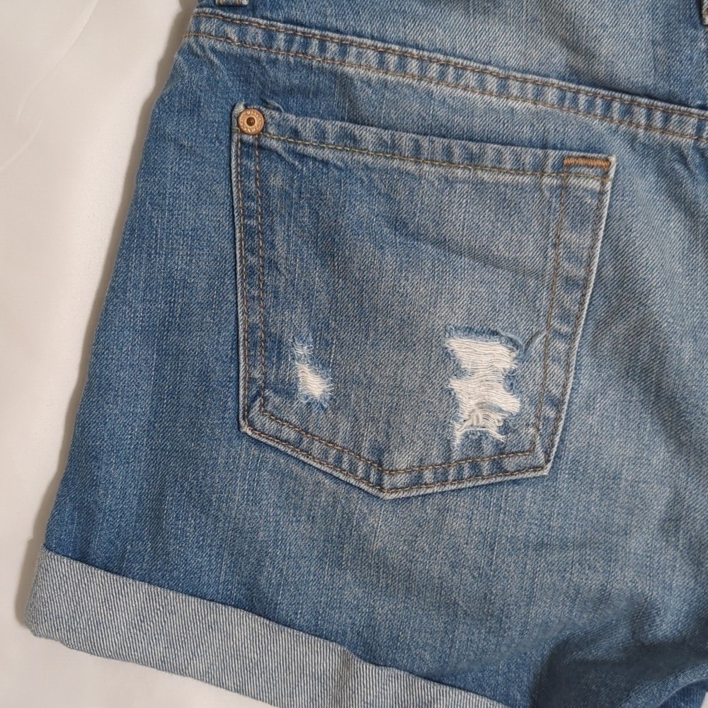 7 for All Mankind Distressed Denim Shorts, Color Blue Size 25 - Picture 13 of 15